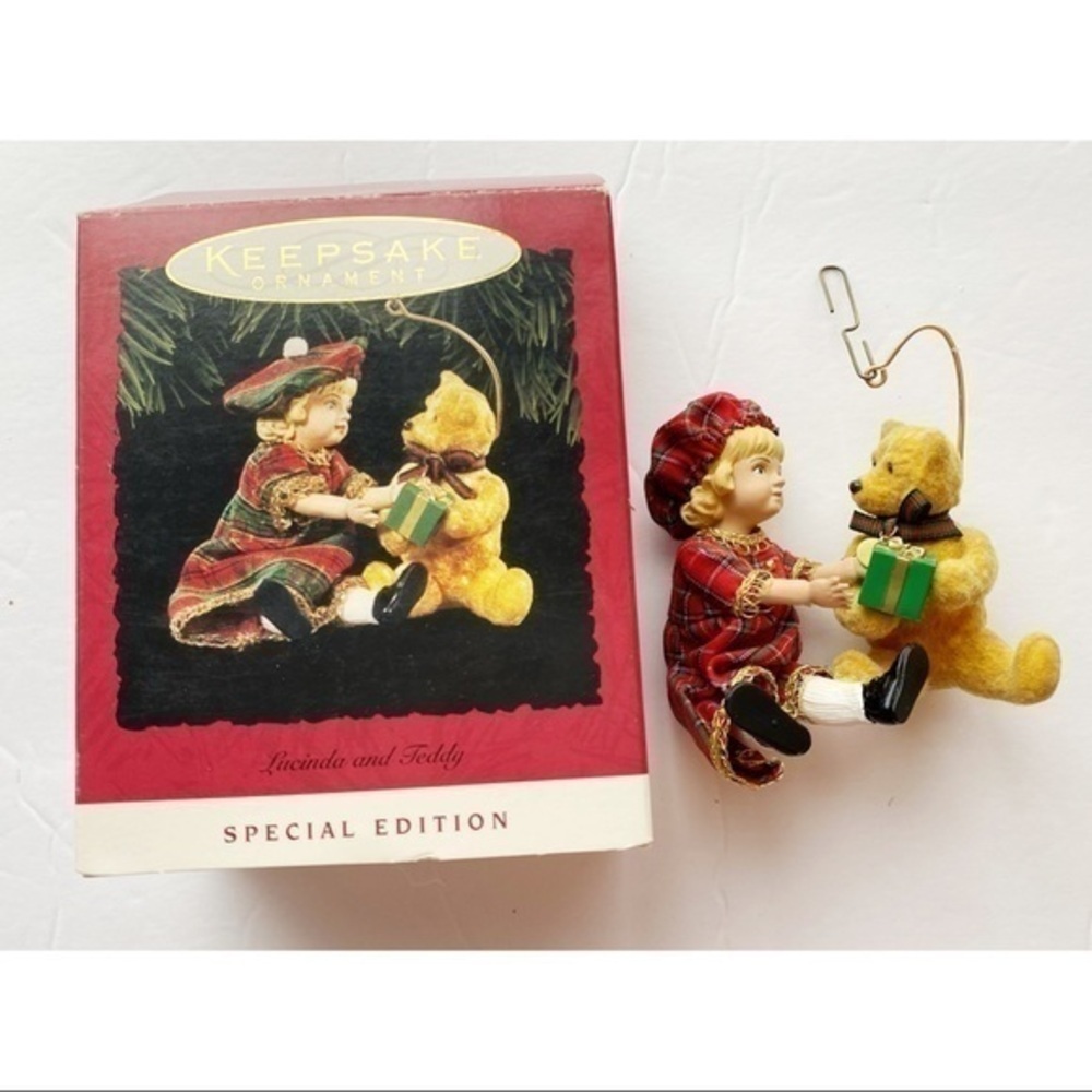 Hallmark Vintage 1994 Lucinda and Teddy Ornament